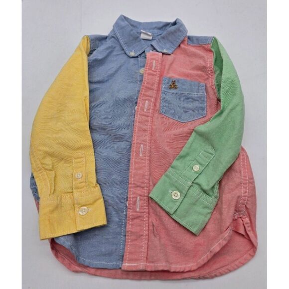 Colorful Baby Gap Toddler Button-Up Shirt Size 3 Years - Picture 1 of 8